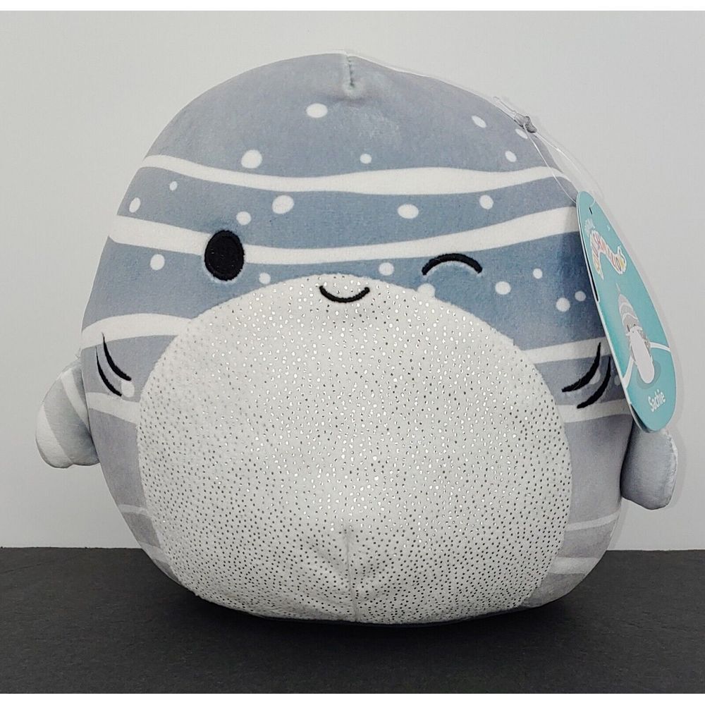 Squishmallows Sachie The Whale Shark 9" Plush Kelly Toy NWT Grey Sparkle Belly